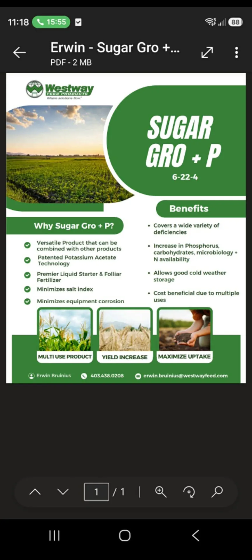 Sugar Gro® + P (6-22-4) — Liquid Starter & Foliar Fertilizer